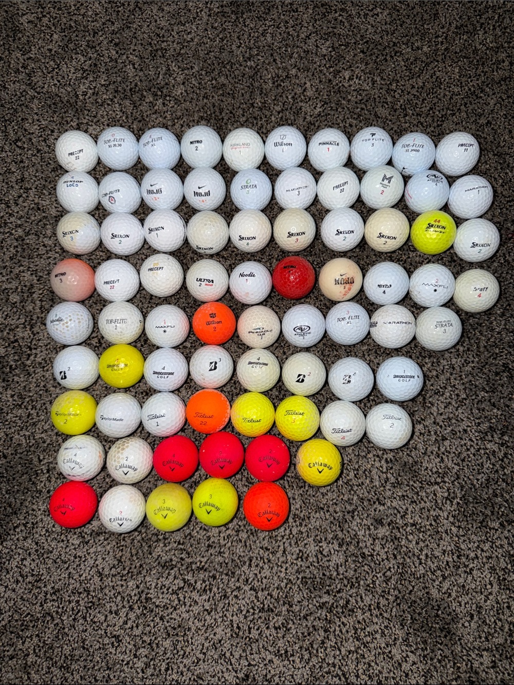Huge lot of 76 Mixed Balls. Perfect for Beginners or for Fun